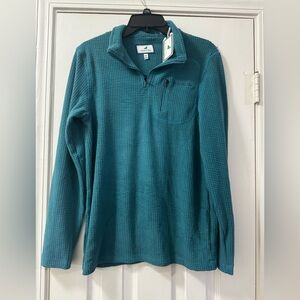 Properly Tied Teal Waffle Quarter-Zip Pullover